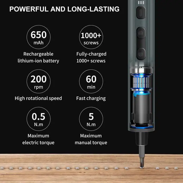 Alt view image 3 of 7 - 155 in 1 Electric Screwdriver Set, Small Electric Screwdriver Cordless with 140 S2 Magnetic Bits, Electronic Power Screwdriver Repair Tool Kit for RC, Computer, PC Building, Laptop