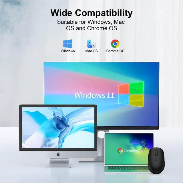 Alt view image 7 of 7 - CIQILY Wireless Mouse,2.4G Quiet Computer Mouse with USB Receiver, 800/1200/1600 DPI,4 Buttons Portable Optical Cordless USB Mice for Chromebook,Laptop,Windows,PC, Mac,iPad,Linux