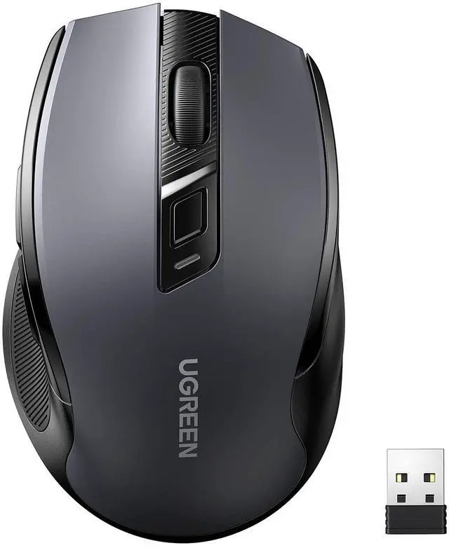 Main image of UGREEN Wireless Mouse 2.4G with USB Receiver, 5-Level 4000 DPI 6 Buttons,18 Months Battery Life Cordless Mouse, Ergonomic Computer Mice for Laptop, Computer, PC, MacBook, Chromebook Black