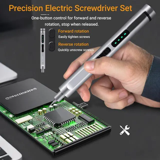 Alt view image 3 of 7 - E1 Max Electric Screwdriver,Mini Precision Screwdriver Set,44 in 1 Screwdriver Set,Magnetic Storage, Repair Tool Kit for Electronics Phone Camera Laptop Watch