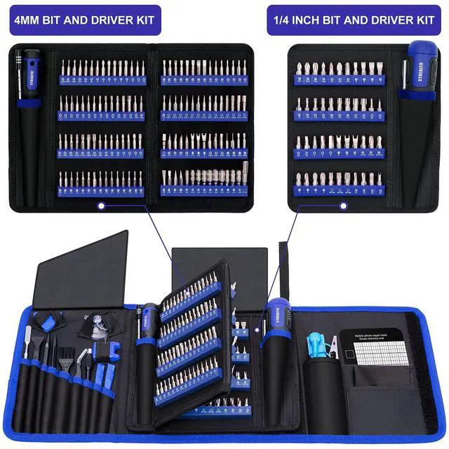 Alt view image 5 of 7 - STREBITO Precision Screwdriver Set 191-Piece Multi-Bit Screwdriver 1/4 Inch Nut Driver Home Improvement Tool Electronic Repair Kit for Computer, iPhone, Laptop, PC, Cell Phone, PS4, Xbox, Nintendo
