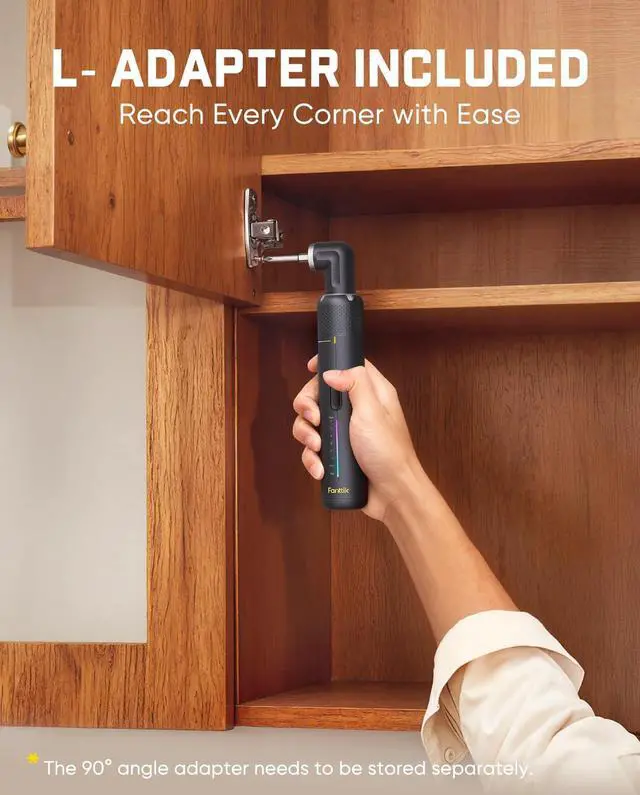 Alt view image 3 of 7 - Fanttik S2 Pro Max Electric Screwdriver, Cordless Screwdriver Set, 7 Torque Settings, 0.5 to 6N.m, 16 Magnetic Bits, 1/4''Hex Shank, with Separate 90° Angle Adapter for Tight Space and Household DIY