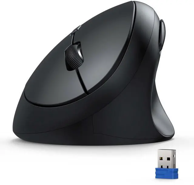 Main image of TECKNET Ergonomic Mouse, 4800 DPI Wireless Vertical Mouse, 5 Adjustable DPI Levels, 6 Buttons, 2.4G Silent Wireless Mouse for Laptop, PC, Chromebook, Mac - Dark Grey