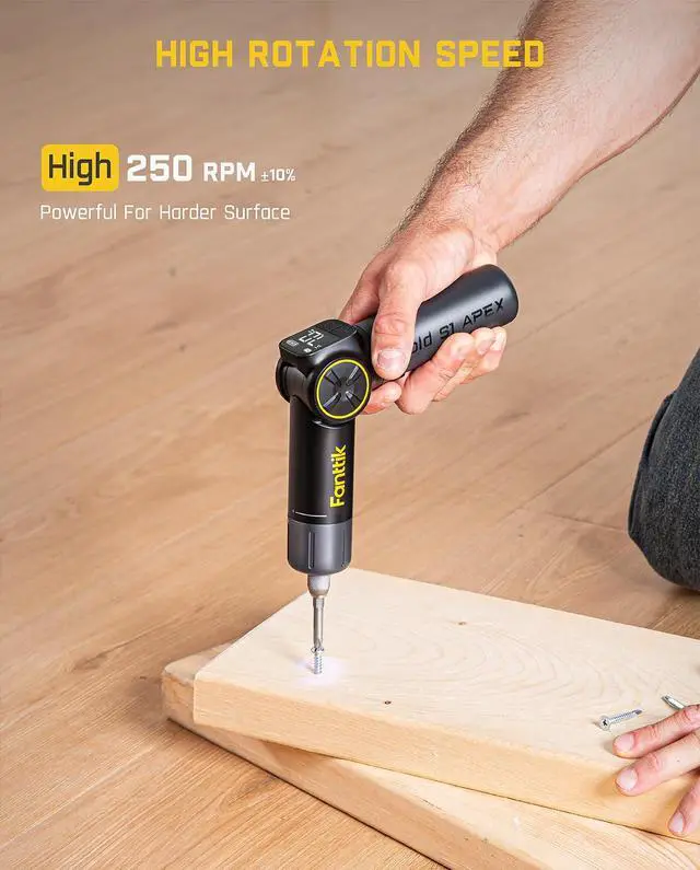 Alt view image 4 of 7 - Fanttik S1 APEX Electric Screwdriver, Pivot Handle Screwdriver, Max 7N.m High Torque, 2 Speed Options, 1/4''Hex, Screen Interaction, Tech Tool for DIY Enthusiasts-Basic Edition