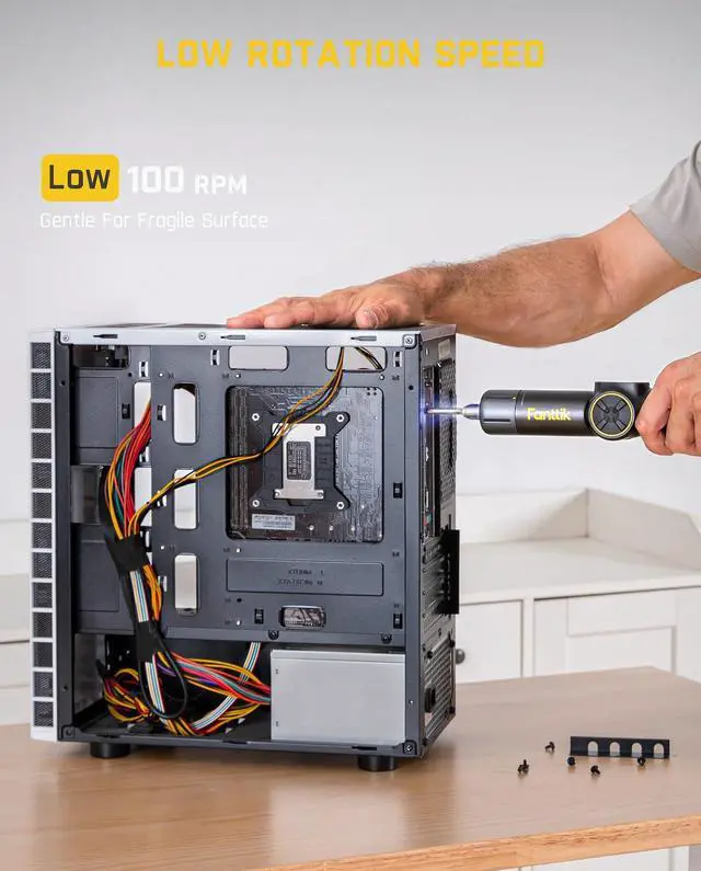 Alt view image 5 of 7 - Fanttik S1 APEX Electric Screwdriver, Pivot Handle Screwdriver, Max 7N.m High Torque, 2 Speed Options, 1/4''Hex, Screen Interaction, Tech Tool for DIY Enthusiasts-Basic Edition