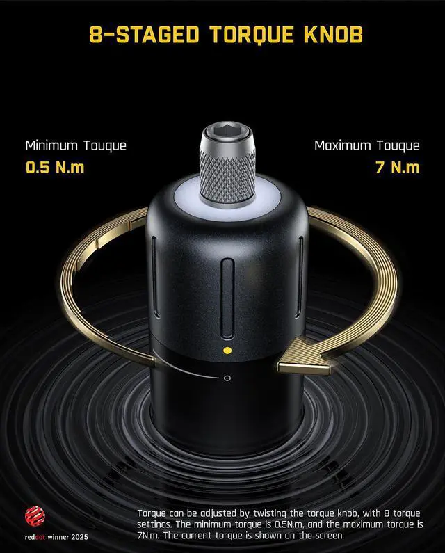 Alt view image 6 of 7 - Fanttik S1 APEX Electric Screwdriver, Pivot Handle Screwdriver, Max 7N.m High Torque, 2 Speed Options, 1/4''Hex, Screen Interaction, Tech Tool for DIY Enthusiasts-Basic Edition