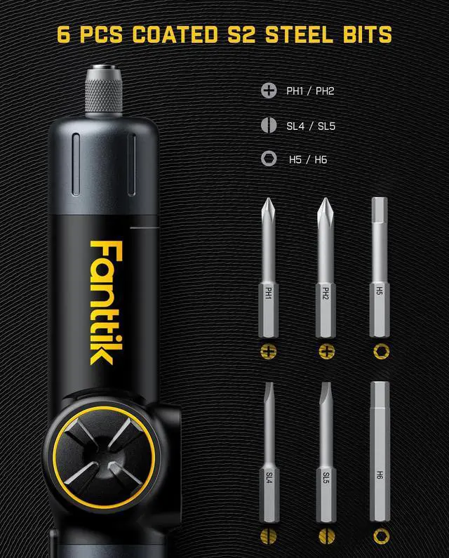 Alt view image 7 of 7 - Fanttik S1 APEX Electric Screwdriver, Pivot Handle Screwdriver, Max 7N.m High Torque, 2 Speed Options, 1/4''Hex, Screen Interaction, Tech Tool for DIY Enthusiasts-Basic Edition