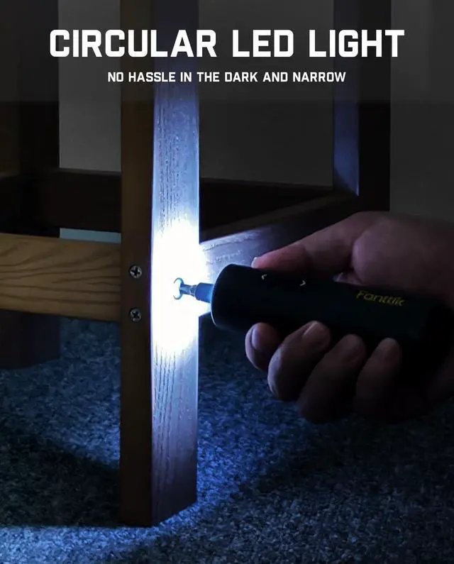 Alt view image 7 of 7 - Fanttik S1 Capsule Cordless Screwdriver, Electric Screwdriver, Max 5 N.m, 320 RPM Motor, 5 Pcs Double-Ended Bits, Compact Design, LED Light, 1/4''Hex, Idea Tool for Furniture, Appliances-Grey