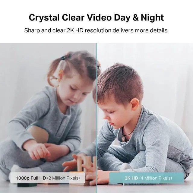 Alt view image 4 of 7 - Kasa 2K+ Indoor Pan/Tilt Wired Security Camera - Works as a Baby Monitor & Pet Camera, Motion Detection & Tracking, 2-Way Audio, Night Vision, Subscription-Free Local Storage or Optional Cloud, KC410S