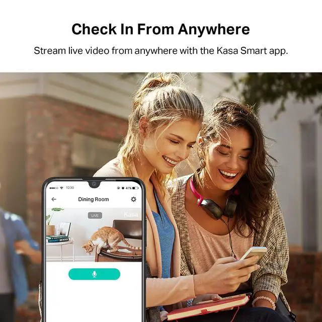 Alt view image 5 of 7 - Kasa 2K+ Indoor Pan/Tilt Wired Security Camera - Works as a Baby Monitor & Pet Camera, Motion Detection & Tracking, 2-Way Audio, Night Vision, Subscription-Free Local Storage or Optional Cloud, KC410S