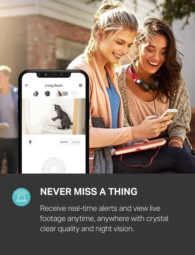 Alt view image 2 of 4 - 1080p Indoor Pan/Tilt Wired Security Camera - Works as a Baby & Pet Monitor, Motion Detection & Tracking, 2-Way Audio, Night Vision, Subscription-Free Local Storage or Optional Cloud, EC71