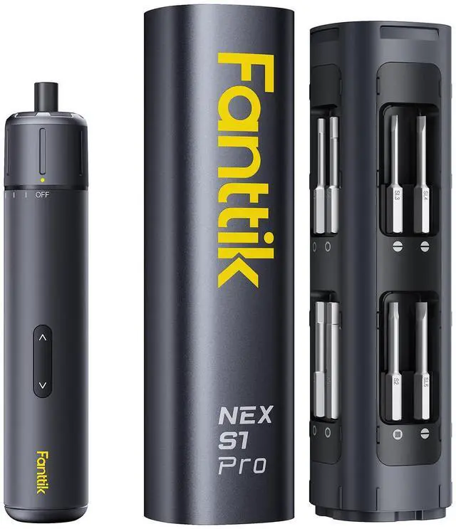 Main image of Fanttik S1 Pro Electric Screwdriver, Power Screwdriver with16 S2 Steel Bits, 3 Torque Settings, Max 6 N.m, 2000mAh Battery, LED Light & 1/4''Hex, Ideal Tool for Furniture & Gaming PC