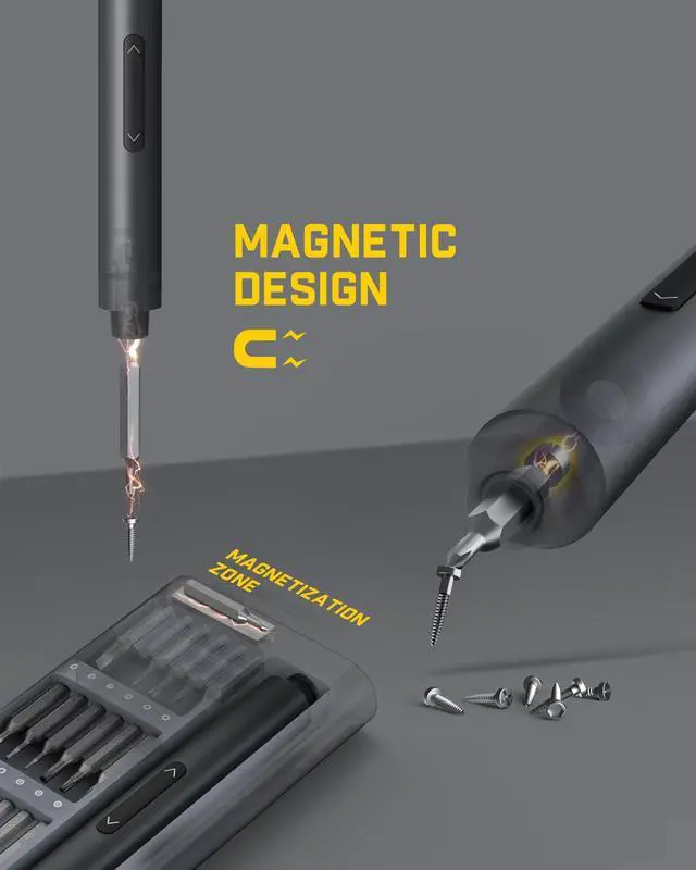 Alt view image 5 of 7 - Fanttik E1 Pro Mini Electric Screwdriver, Precision Screwdriver Set with LED Light, 24 Magnetic Bits, Max. 3 N.m, Magnetic Storage, 5/32''Hex, Repair Tool Set for Phone Camera Laptop Watch