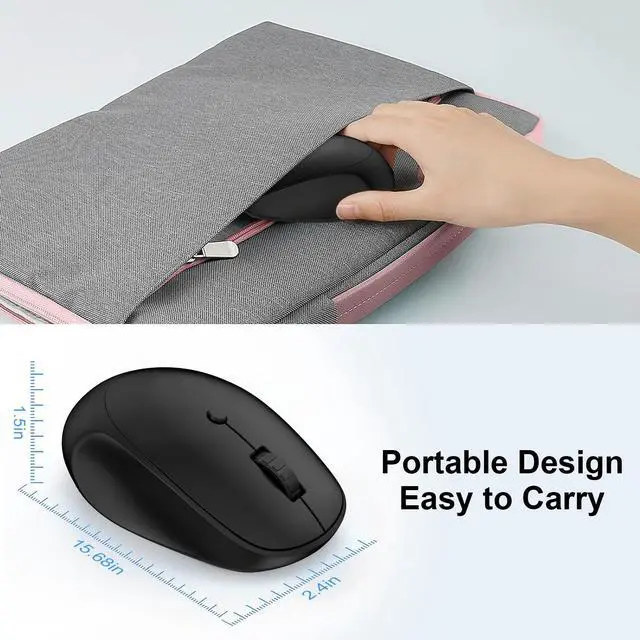 Alt view image 6 of 7 - CIQILY Wireless Mouse,2.4G Quiet Computer Mouse with USB Receiver, 800/1200/1600 DPI,4 Buttons Portable Optical Cordless USB Mice for Chromebook,Laptop,Windows,PC, Mac,iPad,Linux