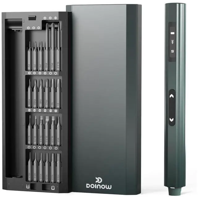 Main image of Mini Electric Screwdriver with Display, Precision Electric Screwdriver with 5 Torque Settings, 48pcs S2 Magnetic Bits, LED Light,Electric Screwdriver Cordless for Electronics Phone Camera Laptop Watch