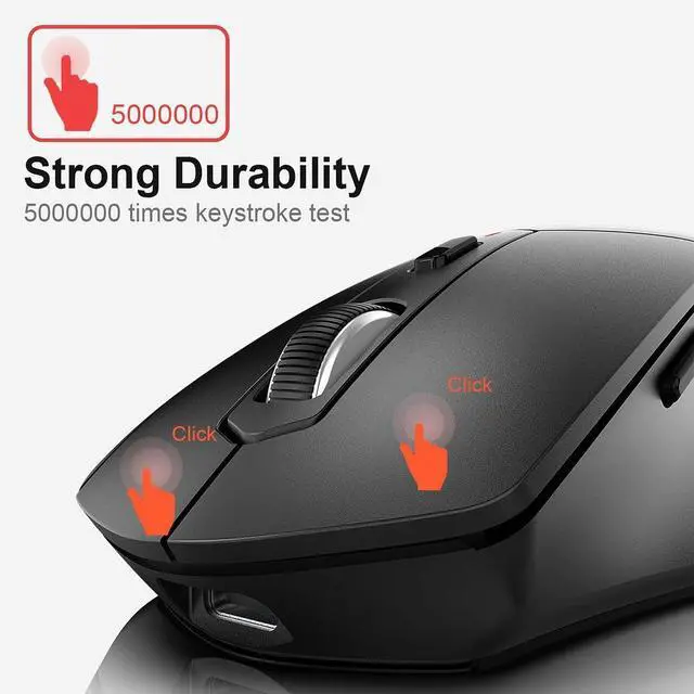 Alt view image 4 of 7 - Arteck 2.4G Wireless Mouse with Nano USB Receiver Ergonomic Right Hand Silent Clicking with Backward & Forward for Computer/Desktop/PC/Laptop and Windows 10/8/7 Build in Rechargeable Battery