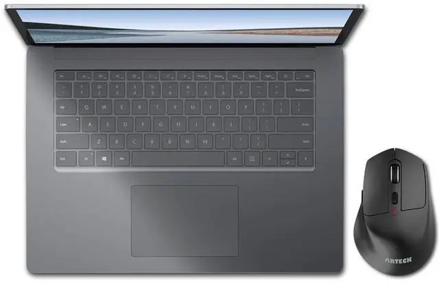 Alt view image 7 of 7 - Arteck 2.4G Wireless Mouse with Nano USB Receiver Ergonomic Right Hand Silent Clicking with Backward & Forward for Computer/Desktop/PC/Laptop and Windows 10/8/7 Build in Rechargeable Battery