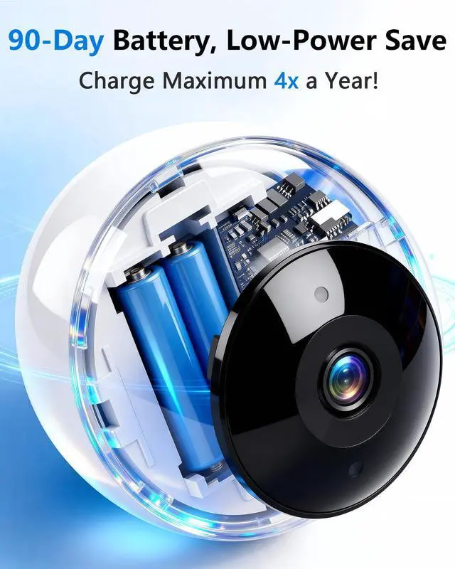 Alt view image 4 of 7 - Security Cameras Wireless Outdoor Magnetic: Install-Free Smart Indoor 2K WiFi - Long Battery Life Powered Wireless Cameras for Home Security with AI Motion Detection