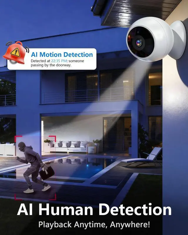 Alt view image 6 of 7 - Security Cameras Wireless Outdoor Magnetic: Install-Free Smart Indoor 2K WiFi - Long Battery Life Powered Wireless Cameras for Home Security with AI Motion Detection