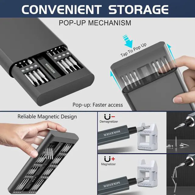 Alt view image 7 of 7 - 3.7V Mini Electric Screwdriver, Precision Screwdriver Set, Cordless Electric Screwdriver Kit with Digital Display, 5 Torque Levels, 64 Magnetic Bits, Compact Repair Tool Kit for Electronics