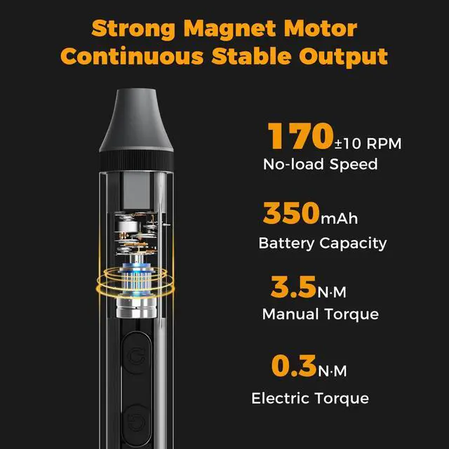 Alt view image 2 of 7 - Treevian 3.7V Electric Screwdriver Kit, 48-in-1 Dual-Head Precision Screwdriver Set with Manual and 170 RPM Electric Screwdriver, USB Rechargeable, Ideal for Precision Electronics Repair