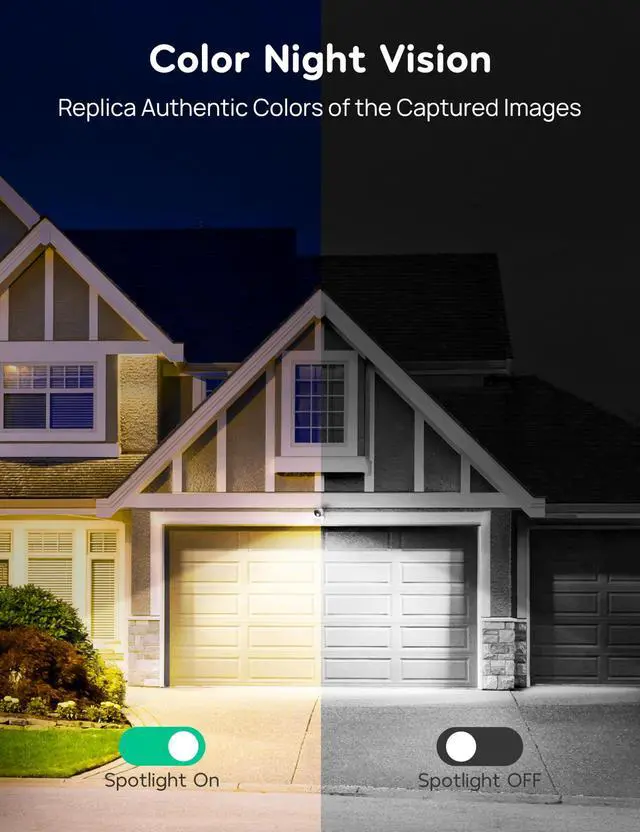 Alt view image 2 of 7 - Security Cameras Outdoor, Wired 2K Wi-Fi Cameras for Home Security, 2.4G Indoor Camera, Human/Pet AI Detection, Color Night Vision, 2-Way Audio, Support Cloud/128G SD Card Storage