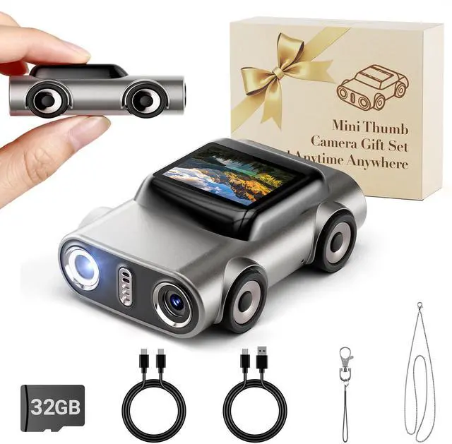 Main image of Mini Keychain Digital Camera:4K Digital Car Shape Tiny Camera with 32GB Card, 64MP Pocket Video Camera, 1" HD Display, 400mAh Battery Portable Small Cameras with Elegant Gift Box for Travel,Kids,Gifts