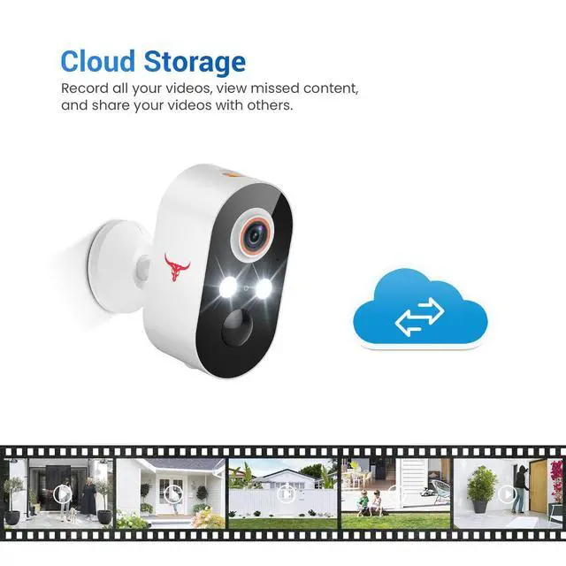 Alt view image 6 of 7 - BoilNano 1080P Security Camera Wireless Outdoor with 2-Way Talk for Home Security, Low Light Night Vision, PIR Motion Detection, Cloud Storage, Live View Bullet Surveillance Cam (2 Pack)