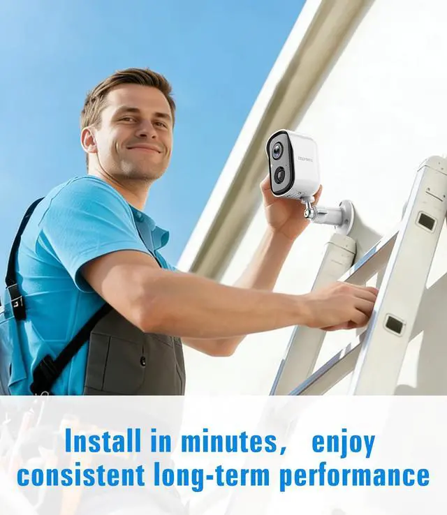 Alt view image 6 of 7 - Security Cameras Wireless Outdoor, 2K Cameras for Home Security with Color Night Vision, SD/Cloud Storage,Longer Battery Life, Weatherproof, AI Motion Detection, Spotlight Siren Alarm