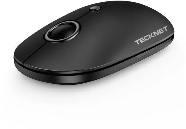 Main image of TECKNET Computer Mouse, 2.4Ghz Silent USB-A Wireless Mouse, 4800 DPI Ambidextrous Quiet Click for Travel, Slim Portable Wireless Mice Compatible with PC Laptop MacBook (Black & Grey)