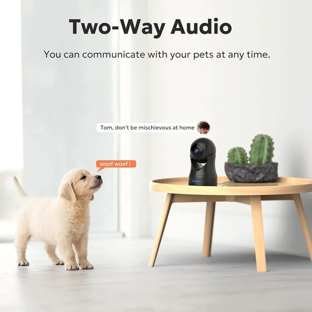 Alt view image 5 of 7 - Indoor Camera 2K, 360 Cameras for Home Security with Motion Detection, Baby Monitor with Phone App, 2.4G WiFi Pet Cam with Night Vision & 2-Way Audio