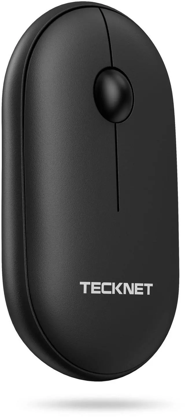 Main image of TECKNET Bluetooth Mouse, 2.4G USB-A Compact and Portable Mouse for Laptop 2 Modes(BT3.0/5.0+2.4Ghz), Silent Slim Clicks with USB Receiver, Compatible with PC, Chromebook, Mac - Black