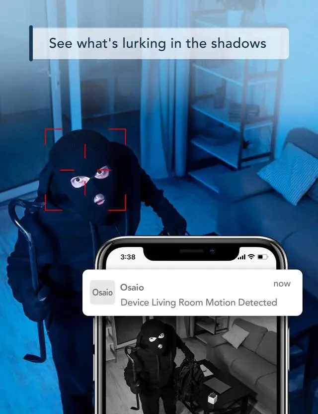 Alt view image 6 of 7 - GNCC 2K Indoor Security Camera Dog Camera Motion Detection, Cameras for Home Security with 2-Way Audio Siren, Night Vision, Cloud & SD Card Storage, Works w/Alexa & Google Home, 2.4G WiFi(only), C2