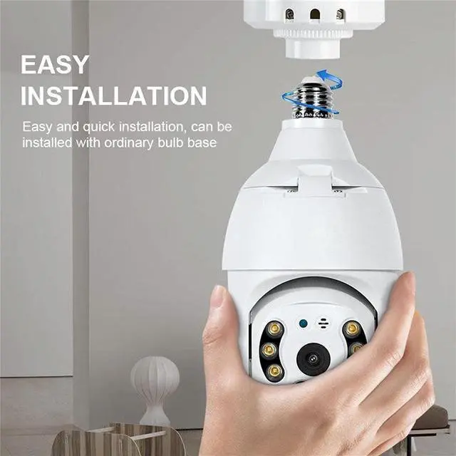 Alt view image 7 of 7 - KOWVOWZ 2PCS 360 Degree Security Cameras Wireless Outdoor, 2.4GHz & 5GHz WiFi Light Bulb Camera, 1080p Indoor for Home Camera System, Motion Detection, Two-Way Audio (2PCS)