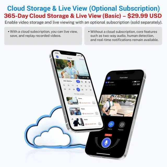 Alt view image 6 of 7 - ByteBlaz Wireless Outdoor Security Camera with Spotlights, Battery Powered, AI Human Detection, 2-Way Talk, Color Night Vision, Cloud Storage, 2.4G WiFi