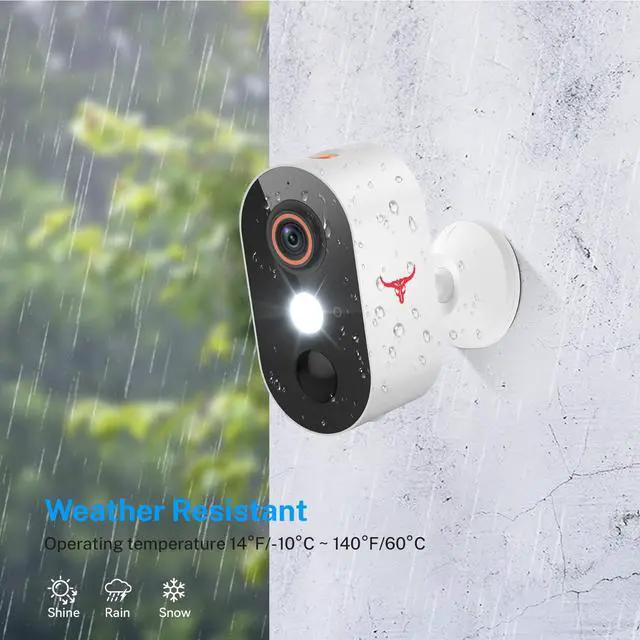 Alt view image 7 of 7 - ByteBlaz Wireless Outdoor Security Camera with Spotlights, Battery Powered, AI Human Detection, 2-Way Talk, Color Night Vision, Cloud Storage, 2.4G WiFi