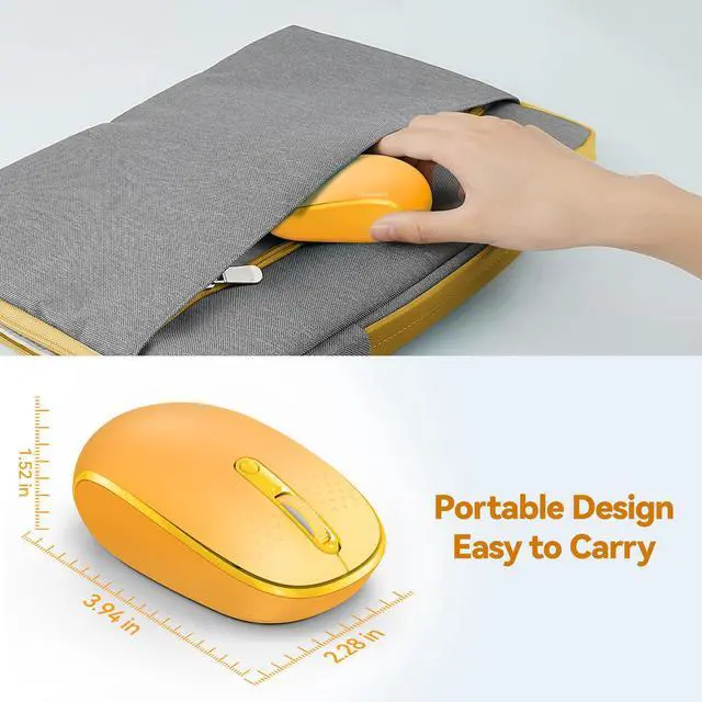 Alt view image 4 of 7 - TECKNET Wireless Mouse, 2.4G Quiet Computer Mouse with USB Receiver, 4 Buttons Portable Cordless Mice for Chromebook, Laptop, PC, Mac, 800/1200/1600 DPI