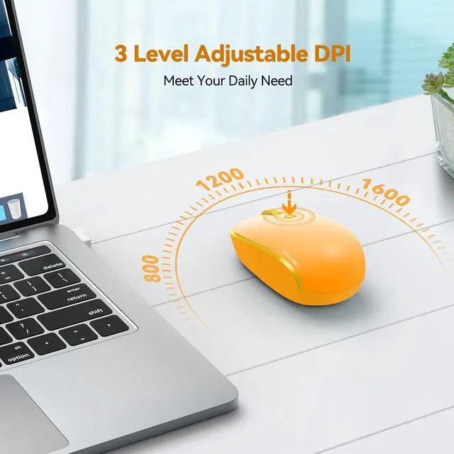 Alt view image 5 of 7 - TECKNET Wireless Mouse, 2.4G Quiet Computer Mouse with USB Receiver, 4 Buttons Portable Cordless Mice for Chromebook, Laptop, PC, Mac, 800/1200/1600 DPI