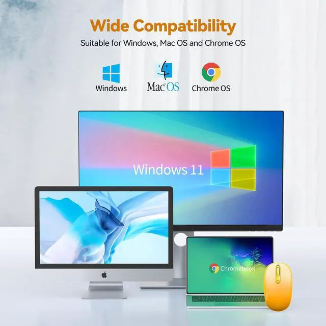 Alt view image 7 of 7 - TECKNET Wireless Mouse, 2.4G Quiet Computer Mouse with USB Receiver, 4 Buttons Portable Cordless Mice for Chromebook, Laptop, PC, Mac, 800/1200/1600 DPI