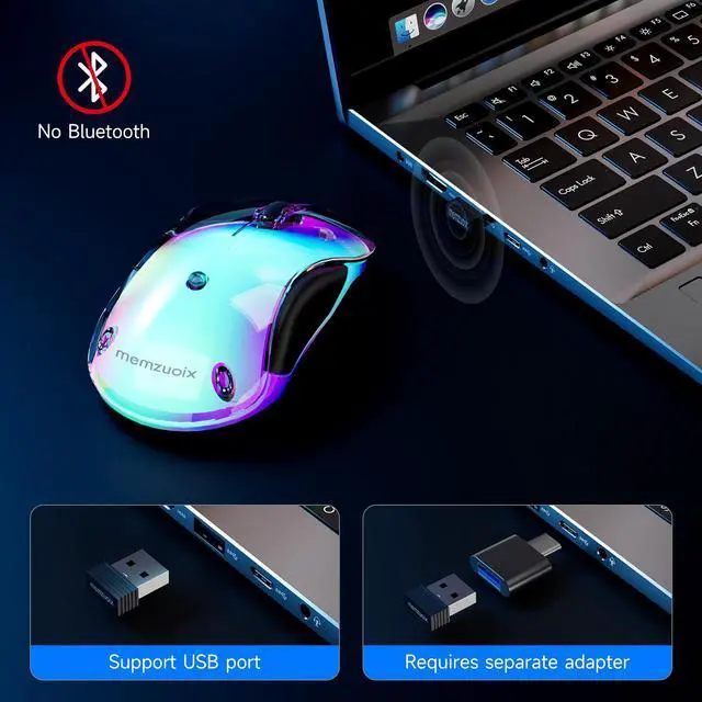 Alt view image 5 of 7 - memzuoix 2.4G Aesthetic Wireless Mouse - Customizable Covers & LED Mood Lighting - Rechargeable Ergonomic Design, 5 Buttons, 1200 DPI for Office, Laptop, Mac - White