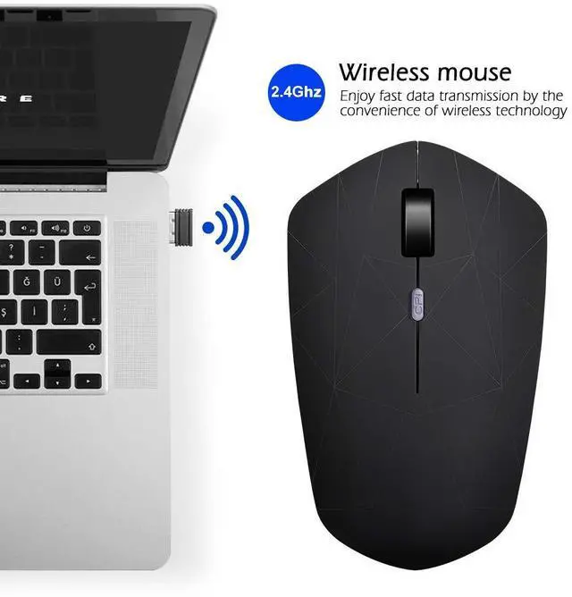 Alt view image 2 of 7 - Rechargeable Wireless Mouse, Illuminating Backlit Powered by Li-Polymer Battery, Optical Sensor, Nano USB Receiver,3 Stages DPI Speed, 4 Buttons for PC, Laptop, Tablet, MacBook etc. (Net illuminating)