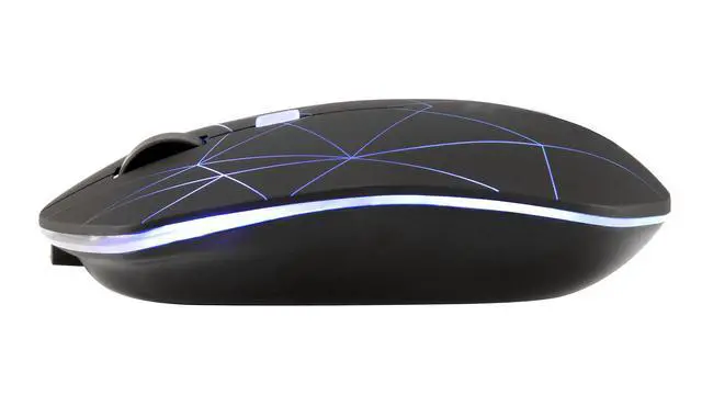 Alt view image 4 of 7 - Rechargeable Wireless Mouse, Illuminating Backlit Powered by Li-Polymer Battery, Optical Sensor, Nano USB Receiver,3 Stages DPI Speed, 4 Buttons for PC, Laptop, Tablet, MacBook etc. (Net illuminating)