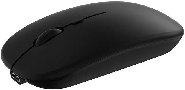 Main image of Wireless Bluetooth Mouse for Apple iPad iPhone MacBook Android Samsung Tablet Phone Dual-Mode Rechargeable 2.4G Portable Computer Mice for Windows Laptop Notebook PC Mac Desktop USB Receiver (Black)