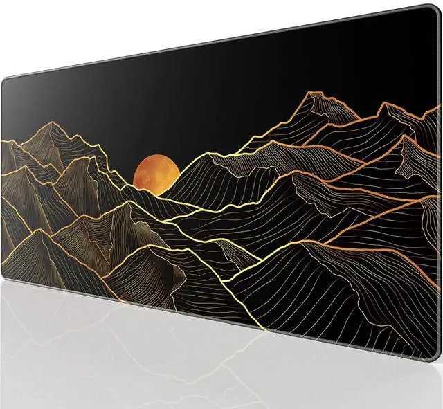 Main image of KTRIO Large Gaming Mouse Pad Desk Mat, Superior Micro-Weave Cloth, Non-Slip Rubber Base, Stitched Edges, Water-Resistant, for Gamer, Office & Home, 31.5 x 15.7 Inch, Bright Rise