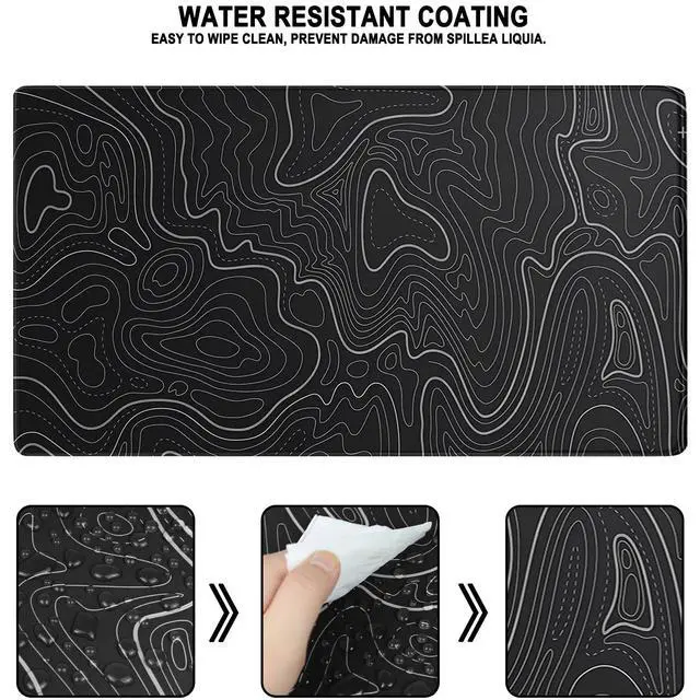 Alt view image 2 of 7 - Large Gaming Mouse Pad, Waterproof Extra Large Mousepad with Stitched Edges, 31.5" x 15.7" Non-Slip Rubber Base Office Big Long Keyboard Pad for Office Gamer Home XXL, Black