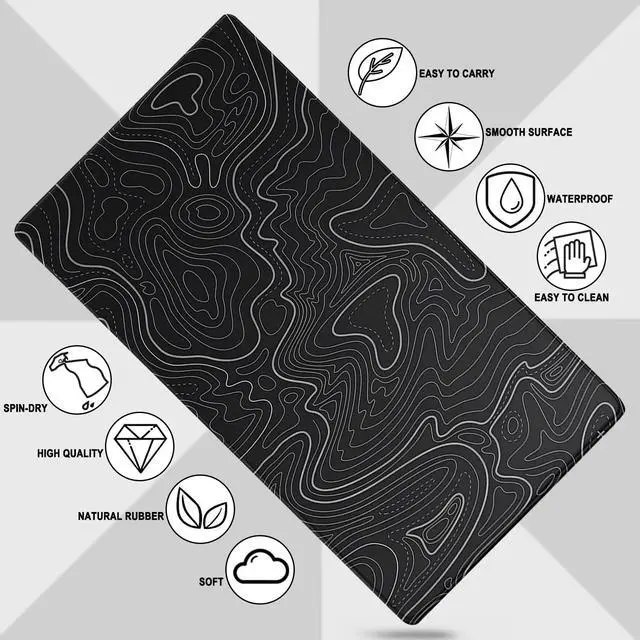 Alt view image 5 of 7 - Large Gaming Mouse Pad, Waterproof Extra Large Mousepad with Stitched Edges, 31.5" x 15.7" Non-Slip Rubber Base Office Big Long Keyboard Pad for Office Gamer Home XXL, Black