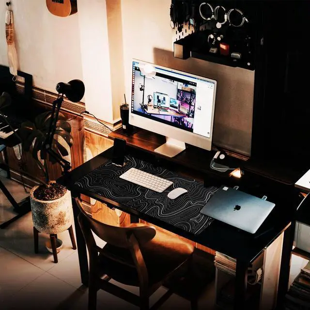 Alt view image 6 of 7 - Large Gaming Mouse Pad, Waterproof Extra Large Mousepad with Stitched Edges, 31.5" x 15.7" Non-Slip Rubber Base Office Big Long Keyboard Pad for Office Gamer Home XXL, Black