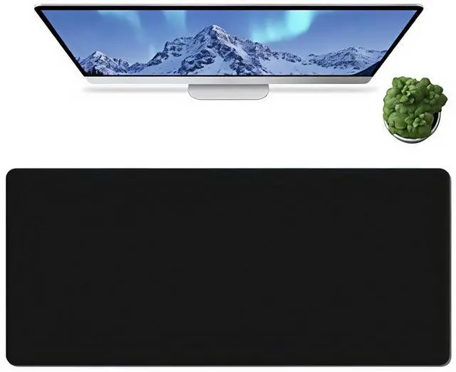 Main image of Large Mouse Pad for Desk, XXL Non-Slip Long Extended Gaming Mouse Mat Protector with Waterproof Rubber Base Stitched Edges for Office, Computer, Keyboard, Laptop and Home (Pure Black)
