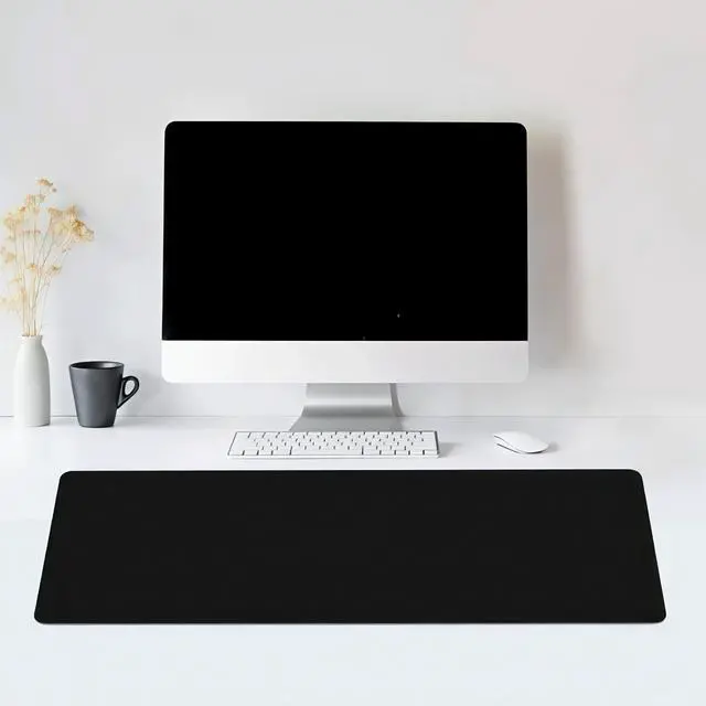Alt view image 3 of 7 - Large Mouse Pad for Desk, XXL Non-Slip Long Extended Gaming Mouse Mat Protector with Waterproof Rubber Base Stitched Edges for Office, Computer, Keyboard, Laptop and Home (Pure Black)