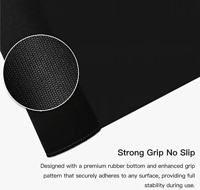 Alt view image 6 of 7 - Large Mouse Pad for Desk, XXL Non-Slip Long Extended Gaming Mouse Mat Protector with Waterproof Rubber Base Stitched Edges for Office, Computer, Keyboard, Laptop and Home (Pure Black)